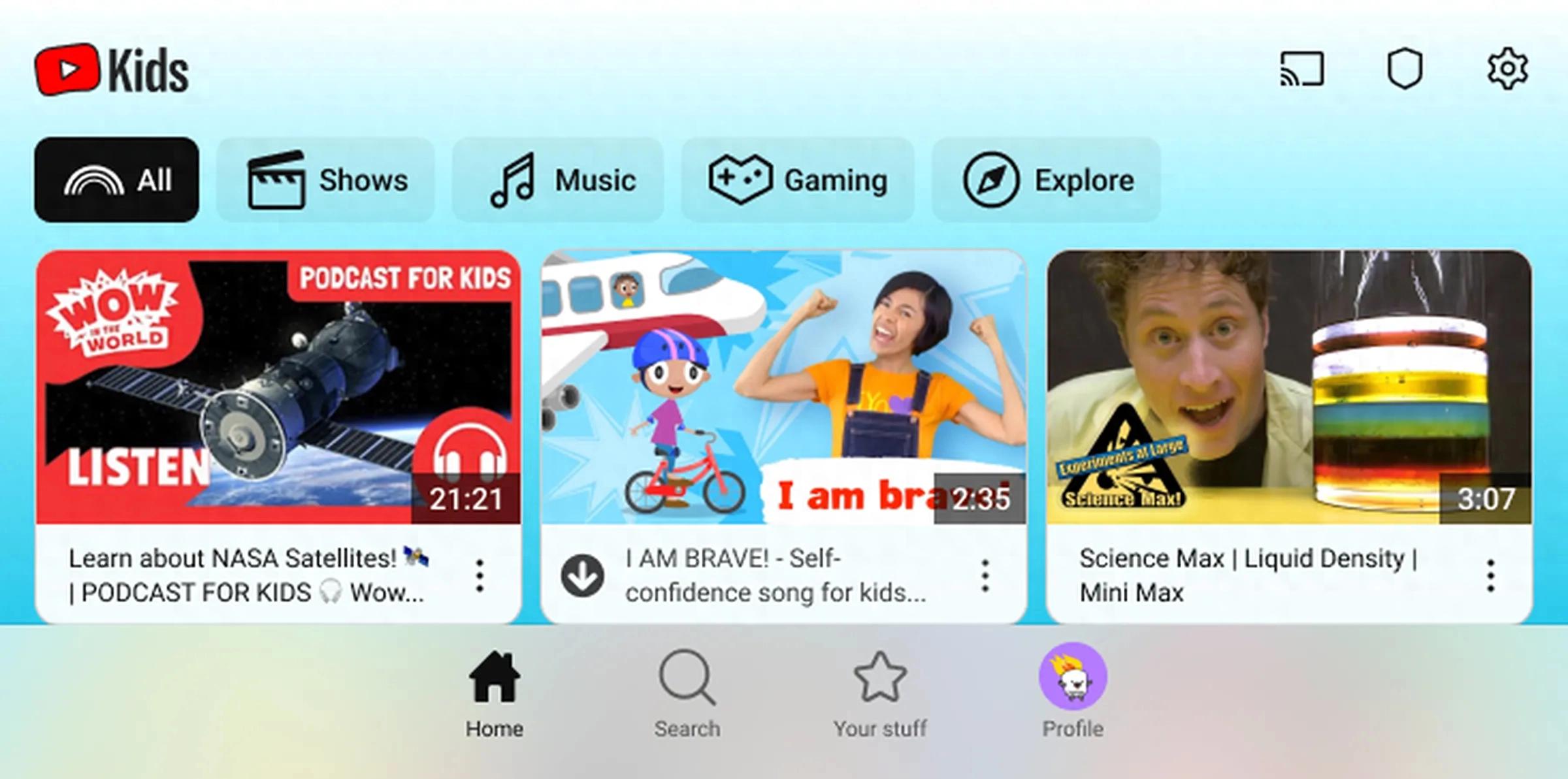 YouTube Kids正在重新设计 使其看起来更像常规版本